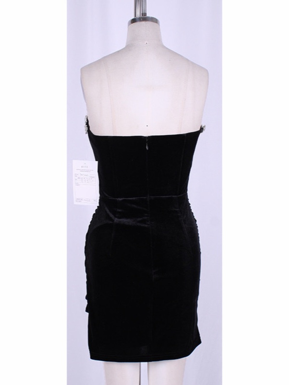 Velvet Rhinestone Mini Dress - Picture 5 of 5